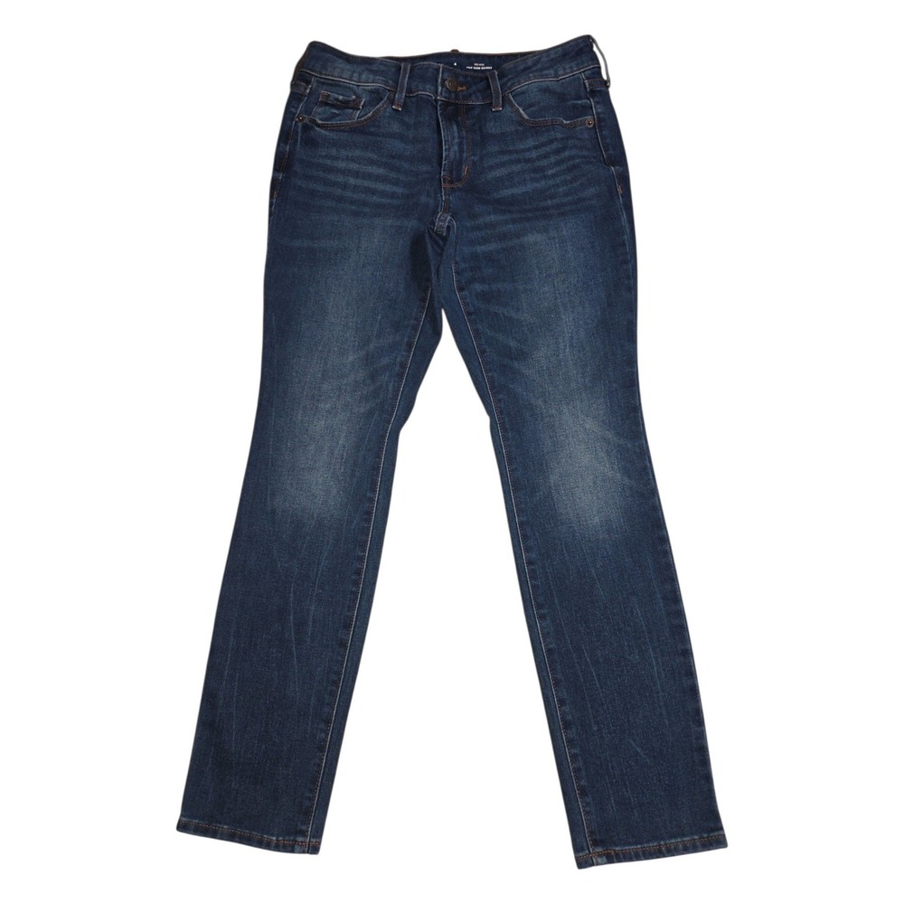 Old Navy Jeans Womens 4 Petite Blue Pop Icon Skinny Mid Rise Dark Wash Denim